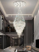 Flashing God D40''X H110'' Modern Foyer Chandeliers for High Ceiling Raindrop Flush Mount Light Fixture for Foyer Crystal Pendant Light Dimmable Lighting with Remote Straircase Fixture