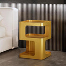 Gold Side Table,Modern end Table,Unique nightstand,Bedside Tables,Metal Accent Side Table with Storage for Living Room Bedroom Couch,no Assembly Required by CozyNest Decor