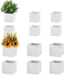 NUPTIO Wooden Box for Centerpiece Wedding: 12 Pcs Rustic Square Planter Box Farmhouse Table Fall Decor - 4×4" & 5×5" Whitewashed Small Wood Vases Flower Pots for Windowsill Home Garden by GreenHaven Gardens