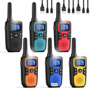 Wishouse Walkie Talkies for Kids Adults - Long Range Rechargeable 2 Way Radios,Gift,Hiking Accessories Camping Gear with Lamp,SOS Siren,NOAA Weather Alert,VOX,Easy to Use 6 Pack by TinyTreasures Baby Boutique