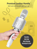 Wireless Bluetooth Karaoke Microphone, Built-in Loud Speaker for 10H Playback, Add Reverb/Duet Mode/Earbuds Monitoring, Portable Karaoke Machine for Entertainment & Singing Practice (White) by TinyTreasures Baby Boutique
