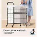 Laundry Hamper 2 Section, 110L Rolling Laundry Sorter Basket with Wheels, 2 Compartment Clothes Organizer Cart, Pull-Out Removable Bags for Laundry Room, Bathroom, Bedroom, White by CozyNest Decor