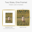 Homeforia 8x10 Picture Frame Gold, High End Metal 8 x 10 Photo Frames with Mat 5 by 7 Art, 10x8 Poster Frame Matted to 5x7 inch Print, 8by10 Wall or Tabletop Frames, Tempered Glass, Wall Kit, Set of 1 by CozyNest Decor