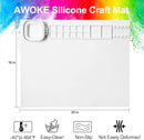 AWOKE Silicone Painting Mat - 20"X16" Silicone Art Mat with 1 Water Cup for Kids - Craft Mat has12 Color Dividers - 2 Paint Dividers (White),Toddler Activities,3 4 5 Year Old Girl Boy Birthday Gifts by TinyTreasures Baby Boutique