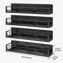 16.9 Inch Wide Large Capacity Magnetic Spice Rack for Refrigerator, 4 Pack Metal Fridge Shelf, Black by CozyNest Decor