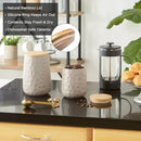 DII Kitchen Accessories Collection, Textured Matte Ceramic Canister Set, Lemongrass, Dimple, 2 Piece by CozyNest Decor