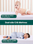 BABELIO Ergonomic Zoning Crib Mattress Dual-Sided Memory Foam Waterproof 6" Thick Toddler Mattress with Zipper Cover, Fits Standard Crib by TinyTreasures Baby Boutique