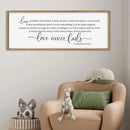 SRSZHIYUE Love is Patient Kind Sign Wall Decor Art 32"×12" 1 Corinthians 13 4-8 Master Bedroom Christian Wood Framed Large Wall Hanging (Wood) by CozyNest Decor
