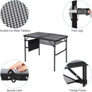 RedSwing Folding Grill Table,Aluminum Portable Grill Stand Table for Outdoor Camping Picnic BBQ Lightweight, Adjustable Height, 36''x24''x16/28'', Black by GreenHaven Gardens