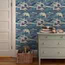 Hand Drawn Blue Sea Wave Reef Peel and Stick Wallpaper Self Adhesive Removable Easy Peel Off Stick on Wall Paper for Bedroom Cabinet Renter Friendly by GreenHaven Gardens