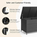 158 Gallon XL Deck Box with Lid, All Weather Wicker Outdoor Storage Box Waterproof, Large Outdoor Patio Storage Bin for Cushions, Garden Tools, Gears, Pool Accessories, Black by GreenHaven Gardens