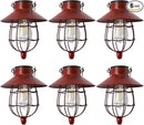 YAKii 6 Pack Solar Lantern Hanging Waterproof Outdoor Metal Solar Lamp with Warm White Light Decorate for Yard Garden Pathway Patio Porch (Red) by CozyNest Decor