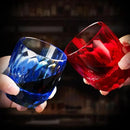 KAMMAK Crystal Whiskey Glasses Set of 2, 7oz Old Fashioned Glasses Stemless, Hand Blown Colored Cocktail Glasses, Engagement Gifts for Couples, Women, Men by CozyNest Decor