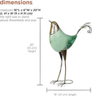 Alpine Corporation MCC704 Chin-Up Metal Bird Outdoor Décor Statue, Whimsical Animal Décor for Patio & Garden, 20" H, Green by CozyNest Decor