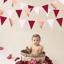 Burgundy Party Decorations Rose Gold Maroon Pink Fabric Triangle Pennant Banner Pink Garnet Flag Bunting Garland for Graduation Wedding Birthday Bridal Shower Bachelorette Anniversary Party Supplies by GreenHaven Gardens