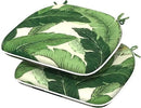 Indoor/Outdoor Chair Cushions 16x17 Inch, Patio Chair Cushions with Ties, All Weather Seat Cushions for Patio Furniture Home Garden Chair Use, Set of 2, Swaying Palms Green by GreenHaven Gardens