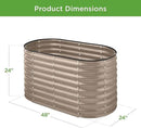 Best Choice Products 4x2x2ft Outdoor Metal Raised Garden Bed, Oval Deep Root Planter Box for Vegetables, Flowers, Herbs, and Succulents w/ 101 Gallon Capacity, Rubber Edge Guard - Taupe by GreenHaven Gardens