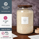 2 PCS Large Glass Jar with Airtight Lid, Glass Food Storage Jars for Tea,Spice,Cereal, Egg,Flour,Coffee and More(1 gallon/4000 ml) by CozyNest Decor