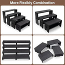 Large Display Wood Risers Wooden Stand 8 Tier Wood Racks Decorative Rectangular, 2 Set 8 Piece Cupcake Stands Cologne Perfume Organizer Dessert Showcase Items(black) by CozyNest Decor