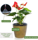 Dexceder 9x8 Inches Self Watering Planter Indoor Outdoor, Inner Pot Design, Thickened Table Flower Plant Pot with Water Level Indicator (Yellow Brown Gradient) by CozyNest Decor