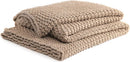 YnM Chunky Cotton Knit Throw Blanket, Cable Knit Throws for Bed Couch Sofa, Comfy & Relaxing, Decorative Piece for Farmhouse Modern Boho Rustic Scandinavian Chic Vibe, Beige 50x60 Inches by CozyNest Decor