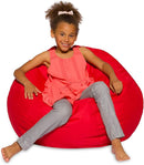 Posh Creations Bean Bag Chair Round EPS Filled Seat for Toddlers and Kids, Comfy Chair for Children, Large 38 Inch, Nylon - Solid Red by TinyTreasures Baby Boutique