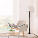 Globe Electric 67224 70" Floor Lamp, Matte Black Finish, White Fabric Shade, Modern Tapered Frame, E26 Base, Contemporary Living Room and Bedroom Lighting by CozyNest Decor