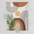 Abstract Bohemian Mid Century Tapestry, Tropical Leaves Modern Geometric Archway Minimalist Bohemian Botanical Aesthetic Wall Hanging, Sage Green Gold Home Decor Art for Bedroom 60x60 Inch by CozyNest Decor