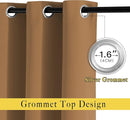 NICETOWN Short Blackout Gold Brown Curtains for Bedroom - Energy Saving Thermal Insulated Solid Grommet Room Darkening Small Window Treatments for Kitchen/Cafe, 2 Panels, W34 x L50 by TinyTreasures Baby Boutique