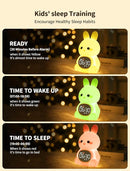 MASHI Bunny Alarm Clock, Toddler Sleep Training Clock with Sun & Moon, Sleep Sound Machine, Night Lights, Alarm Clock for Kids, Gift Ideas for Kids Child by TinyTreasures Baby Boutique