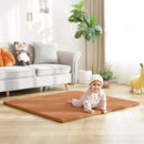 Baby Play Mat 48"x48" – Thick, Non-Slip Foam Mat for Babies and Toddlers. Foldable, Scrubbable, Odorless, and Soft, Ideal for Playpens, Crawling, and Indoor Playtime-Brown by TinyTreasures Baby Boutique