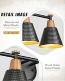 FEMILA 30" Bathroom Light Fixtures, 4 Light Vanity Lighting Fixtures with Wood Grain Paint and Black Finish, Light Fixtures for Bathroom Above Mirror, 4FG75B-4W BK by CozyNest Decor