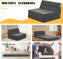 jela Foldable Sofa Bed Large Soft Foam Convertible Sleeper Chair Luxury Miss Fabric Fold Out Chair Bed Floor Couch with Back Support Floor Sofa for Living Room Bedroom (83"x33",Dark Gray) by CozyNest Decor