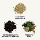 Cute Farms Terrarium Starter Kit | Moss, Vermiculite, Soil, Pebbles, Plant Food, Finishing Tools, Build and Care Guide | DIY Succulent Terrarium for Adults and Kids (Small) by CozyNest Decor