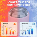 2 - in - 1 Soup Thermo for Hot Food 14oz with Snack Box Container Leak Proof Insulated Lunch Container Kids and Adults Stainless Steel Double Wall Vacuum Wide-mouth Thermal with Spoon and Handle by TinyTreasures Baby Boutique