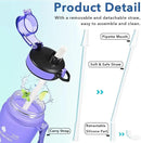Enerbone Water Bottle, Leakproof BPA & Toxic Free, Motivational Water Bottle with Times to Drink and Straw, Fitness Sports Water Bottle with Strap for Office, Gym, Outdoor Sports by CozyNest Decor