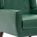 UIXE Faux Leather Accent Chairs Set of 4, Modern Arm Club Chair Upholstered Armchair for Living Room, Comfy Single Sofa Seats Button Tufted Reading Seating, Green by CozyNest Decor