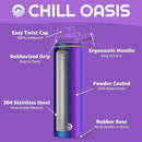 Chill Oasis Water Bottle | Compatible With Popular Flavor Cartridges | BPA Free, Leak Proof, Double-Walled Vacuum Insulated Stainless Steel, and Dishwasher Safe | Cold for 24 Hours (Aura, 22oz) by CozyNest Decor