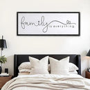 Foutcheou Family is Everything Wall Decor Sign 32"×12" for Family Living Room Large Wood Framed Wall Art Hanging Decoration (Black) by CozyNest Decor