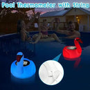 KingSom Digital Pool Thermometer,Solar Pool Thermometer Floating Easy Read with Color Changing Swan Light,Floating Pool Thermometer with Large LCD Screen and String,Pond Water Temperature Thermometer by GreenHaven Gardens