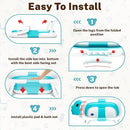 AVIDOR Baby Bathtub,Collapsible Bathtub for Newborn to Toddler,Durable Essential Infant Bath Tub,Portable Travel Baby Tub with Soft Bath Net,No-Slip Feet and Dinosaur Shaped (Light Blue) by TinyTreasures Baby Boutique