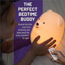 Lumipets Remote Control Silicone Night Light for Kids - Bear Design with 9 Soft Colors & Sleep Timer - Rechargeable, Battery-Operated Lamp for Bedroom | Baby Nursery, Toddler, Girls, Boys by TinyTreasures Baby Boutique