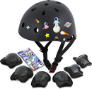 Kids Bike Helmet with DIY Stickers and Knee Pads Elbow Pads Wrist Guard Set for Ages 3-8-14 Toddler Boys Girls Helmet for Roller Skates Cycling Skateboarding Bicycle Scooter by TinyTreasures Baby Boutique