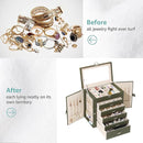 BOOVO Jewelry Box For women, 6 Layer Large Jewelry Organizer With Mirror, Multi-Function Storage Box With Lock, Accessory Holder With 5 Drawers, For Earrings Necklace Ring Bracelet (Army green) by TinyTreasures Baby Boutique