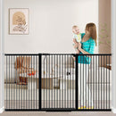 Fairy Baby 40.5" Extra Tall Baby Gate, 72.3"-76.7" Extra Wide Large Dog Pet Gate Indoor, Long Safety Child Gate for Stairs No Drill, Metal Auto Close Puppy Gate for House Doorway Walk Through, Black by TinyTreasures Baby Boutique