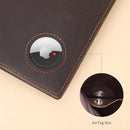 Polare Luxury RFID Blocking Leather Passport Holder Travel Wallet For Men and Women (Dark Brown with AirTag Slot) by TinyTreasures Baby Boutique