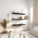 36 Inch Floating Shelves for Wall Rustic Brown Wood Wall Shelves for Bedroom Set of 4 by CozyNest Decor