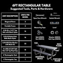 Coated Outdoor Furniture Heavy-Duty Portable Outdoor Picnic Table, Thermoplastic Coated Punched Steel Commercial-Grade Patio Dining Furniture Made in America (6ft Rectangular, Tan) by GreenHaven Gardens