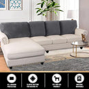 PrinceDeco Sectional Couch Covers Velvet Cushion Covers for Sectional Couch Washable Cushion Covers for Sectional Sofa Pet Friendly Sectional Sofa Slipcovers(1 Chaise Back+ 3 Sofa Back,Grey) by CozyNest Decor
