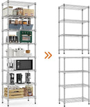 8 Tier 2000 lbs Storage Rack Metal Wire Shelving Unit, Storage Standing Shelf Organizer for Laundry Bathroom Kitchen Pantry Closet Garage Utility Room, Chrome 13.8" D x 23.6" W x 79.5" H by CozyNest Decor